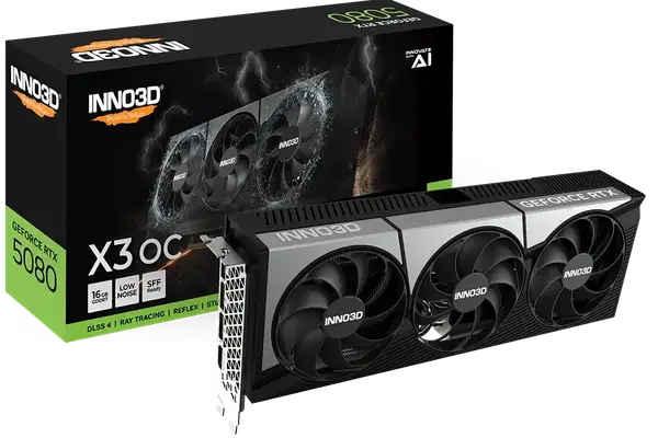 Відеокарта Inno3D GeForce RTX 5080 X3 OC 16GB GDDR7 DLSS4 (N50803-16D7X-17603930)