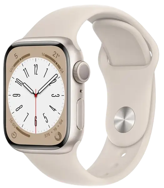 Смарт-годинник Apple Watch 8 41/Starlight Aluminum/Starlight Sport GPS (MNP63)