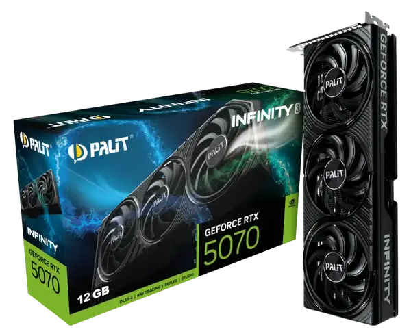 Відеокарта Palit GeForce RTX 5070 Infinity 3 12GB GDDR7 DLSS4 (NE75070019K9-GB2050S)
