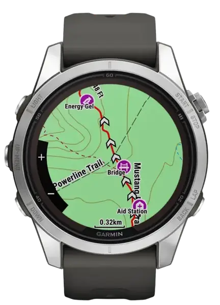 Смарт-часы Garmin Fenix 7S Pro Solar Silver w. Graphite Band (010-02776-00/01)