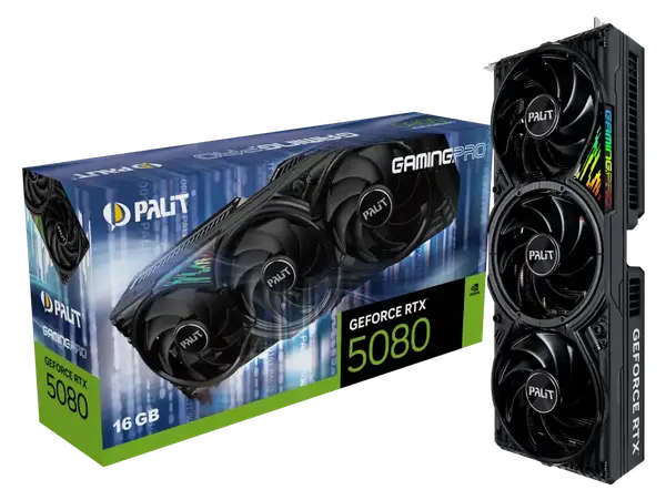 Відеокарта Palit GeForce RTX 5080 GamingPro 16GB GDDR7 DLSS4 (NE75080019T2-GB2031A)