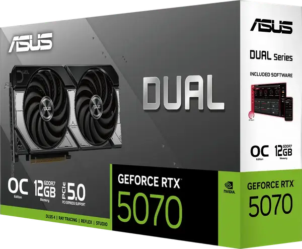 Відеокарта ASUS GeForce RTX 5070 Dual OC 12GB GDDR7 DLSS4 (DUAL-RTX5070-O12G)