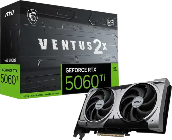 Відеокарта MSI GeForce RTX 5060 Ti 16G Ventus 2X OC Plus