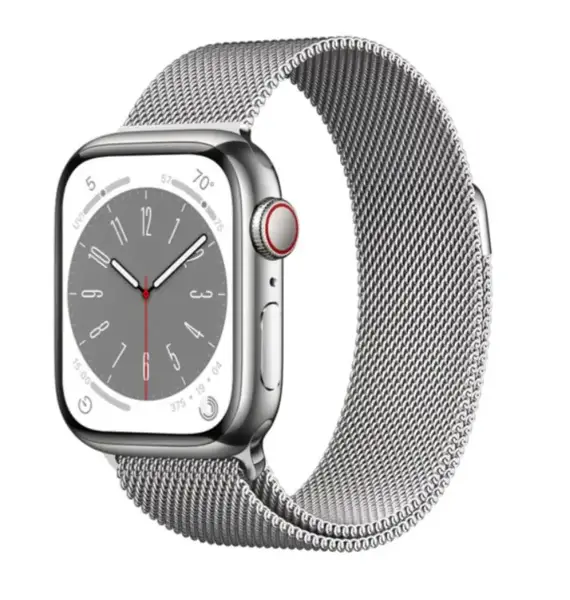 Смарт-годинник Apple Watch 8 41/Silver Steel/Silver Milanese Loop LTE (MNJ83)