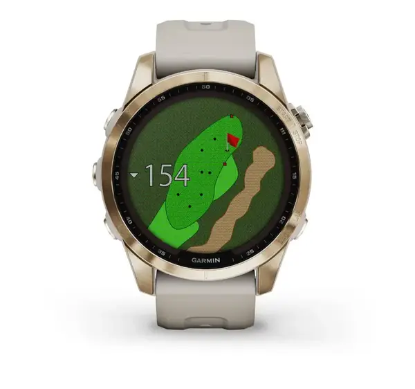 Смарт-годинник Garmin Fenix 7S Sapphire Solar C. Gold Titanium w. Light Sand Band (010-02539-20/21)