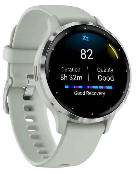 Смарт-годинник Garmin Venu 3S Silver S. Steel Bezel w. Sage Gray Case and S. Band (010-02785-01)