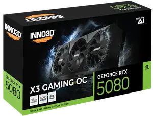 Відеокарта INNO3D GeForce RTX 5080 X3 Gaming OC 16GB GDDR7 DLSS4 (G50803-16D7X-17603930) Відеокарта INNO3D GeForce RTX 5080 X3 Gaming OC 16GB GDDR7 DLSS4 (G50803-16D7X-17603930)