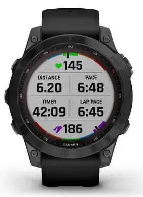 Смарт-годинник Garmin Fenix 7 Sapphire Solar Black DLC Titanium with Black Band (010-02540-34/35)