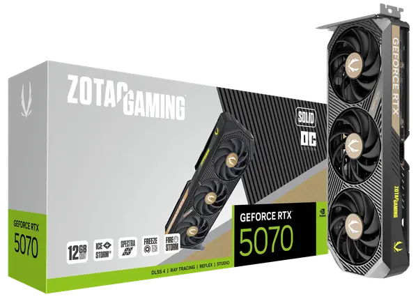 Відеокарта Zotac GeForce RTX 5070 Solid OC 12GB GDDR7 DLSS4 (ZT-B50700J-10P)