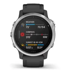 Смарт-годинник Garmin Fenix 6S Solar Silver with black band (010-02409-00)