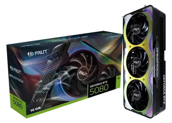 Відеокарта Palit GeForce RTX 5080 GameRock 16GB GDDR7 DLSS4 (NE75080019T2-GB2030G)