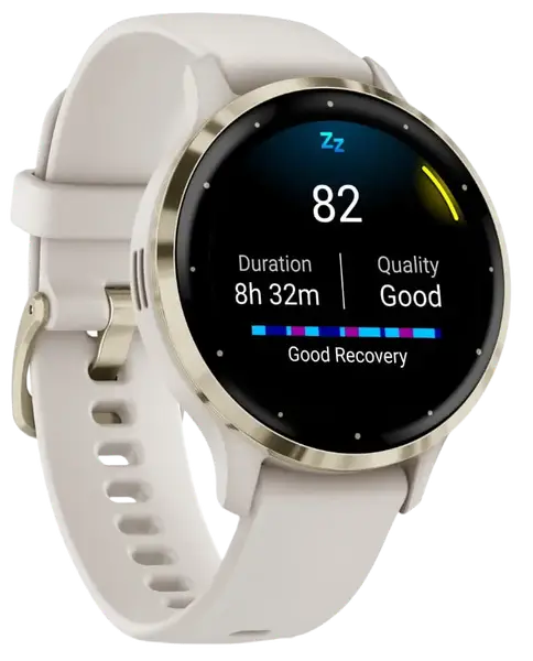 Смарт-годинник Garmin Venu 3S Soft Gold S. Steel Bezel with Ivory Case and S. Band (010-02785-04)