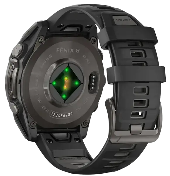 Спортивные часы Garmin Fenix 8 47mm AMOLED Sapphire Carbon Gray DLC Titanium w. Black/Pebble Gray S. Band (010-02904-20/21)