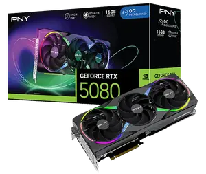 Відеокарта PNY GeForce RTX 5080 ARGB OC 16 ГБ GDDR7 DLSS4 (VCG508016TFXXPB1-O)