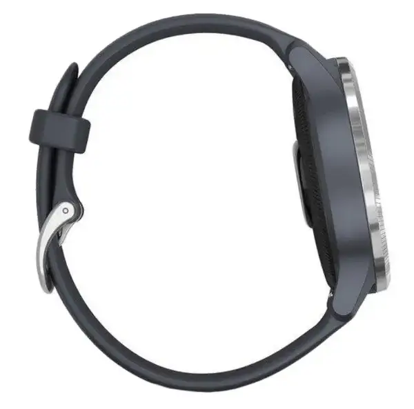 Смарт-годинник Garmin Venu Silver Stainless Steel Bezel w. Granite Blue and Silicone B. (010-02173-01/010-02173-03)