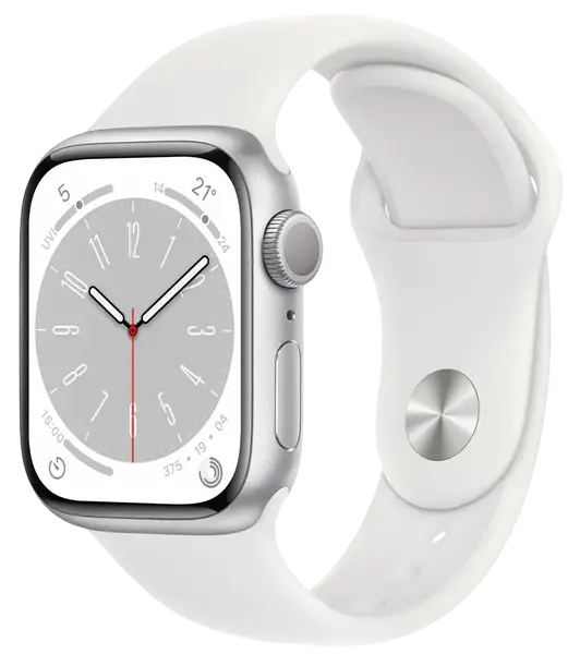 Смарт-годинник Apple Watch 8 41/Silver Aluminum/White Sport GPS (MP6K3)