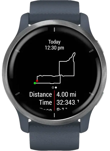 Смарт-годинник Garmin Venu 2 Silver Bezel with Granite Blue Case and Silicone Band (010-02430-10/00)