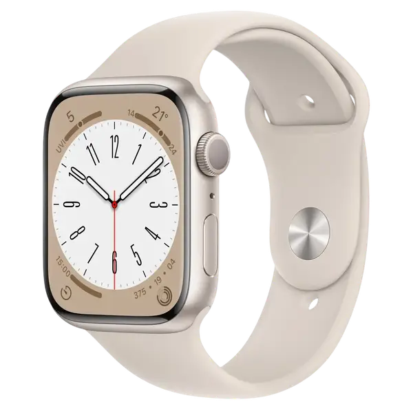 Смарт-годинник Apple Watch 8 45/Starlight Aluminum/Starlight Sport LTE (MNK73)