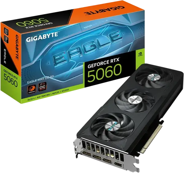 Відеокарта Gigabyte GeForce RTX 5060 Eagle Max OC 8GB GDDR7 DLSS4 (GV-N5060EAGLEMAX OC-8GD)